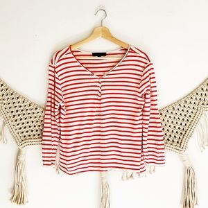 Sanctuary Striped 3/4 quarter sleeves Top